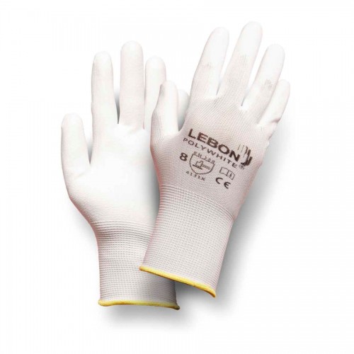 LUVA POLIAMIDA BRANCA C/REVESTIMENTO PU POLYWHITE LUVA POLIAMIDA BRANCA C/REVESTIMENTO PU POLYWHITE